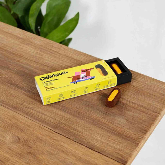 7 Moelleux Vitalité - Recette Chien Moelleux Delamour, friandises molles enrichies en curcuma, glucosamine et taurine pour chiens actifs.